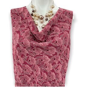 Ann Taylor Loft mauve floral print sleeveless polyester top
